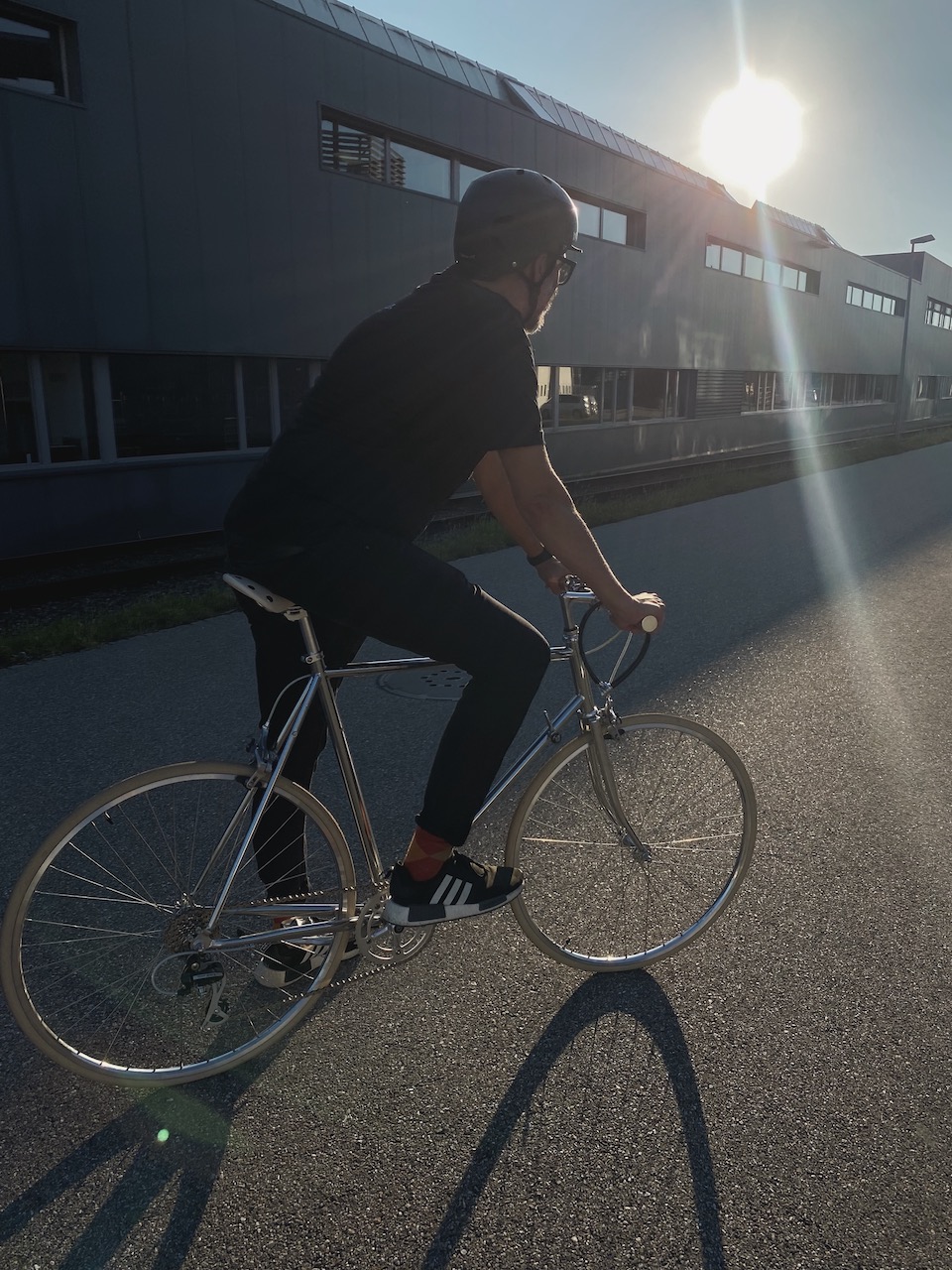 Bild Sonnenuntergang Fahrradfahren